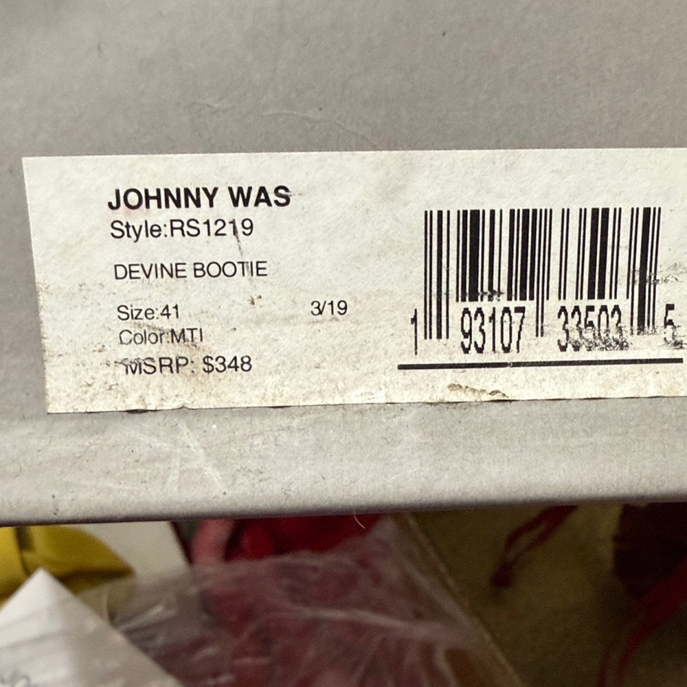 Johnny Was Black Suede Embroidered Wing & Floral Ankle Boots - Picture 2 of 3